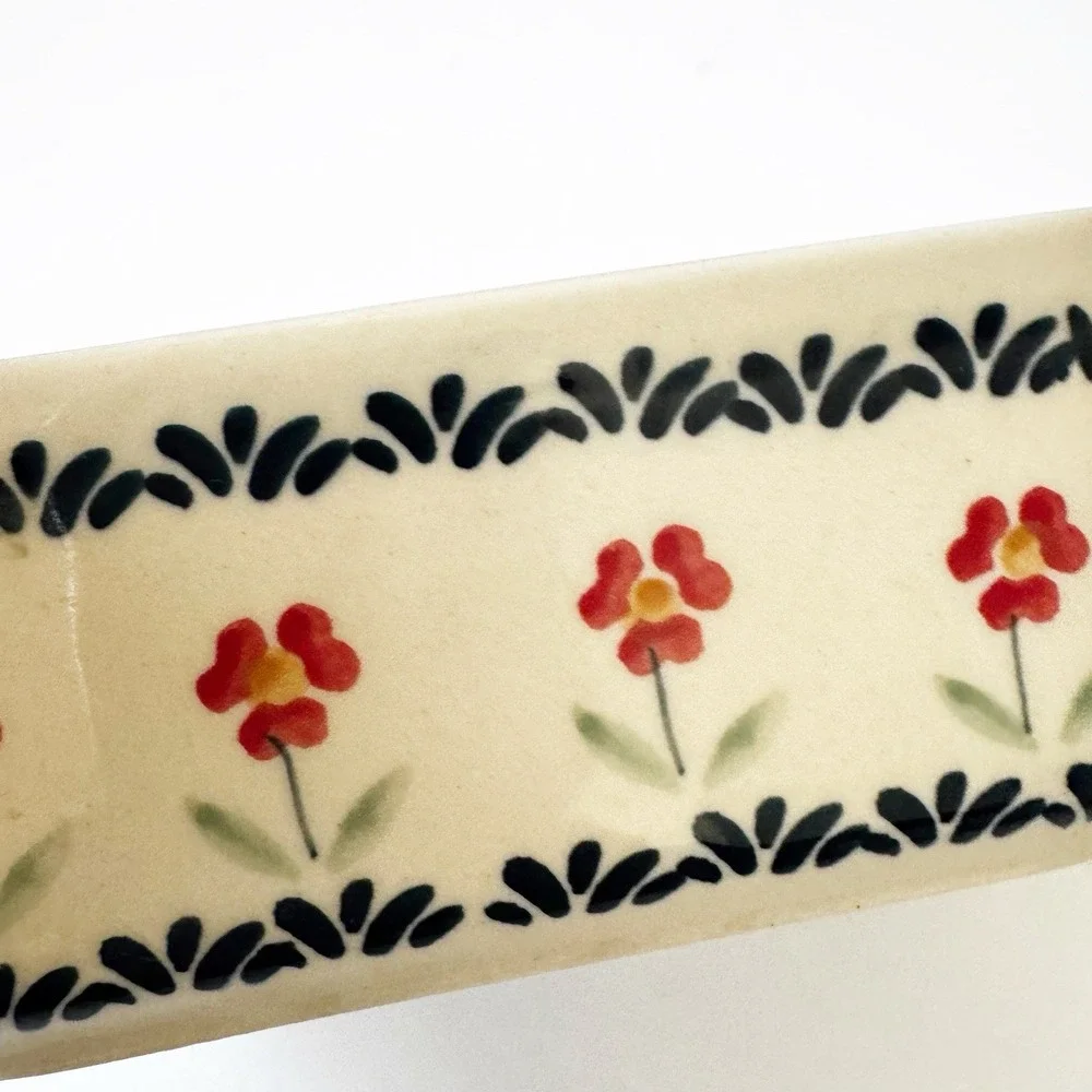 Polish Pottery Boleslawiec Hand Made Rectangle Ramekin 5.5